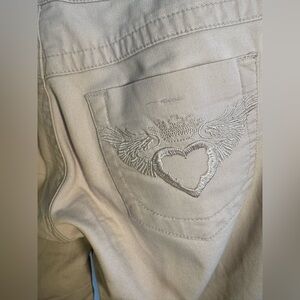 TYTE JEANS Crown Wings Hearts Off White Lightweight womens Juniors size 7
